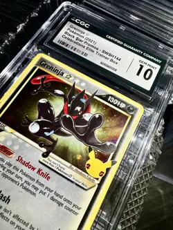 CGC 10 GEM MINT Black Star Promo Greninja Gold Star SWSH144 Celebrations Pokemon - Image 3
