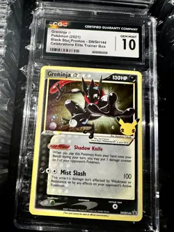 CGC 10 GEM MINT Black Star Promo Greninja Gold Star SWSH144 Celebrations Pokemon - Image 5