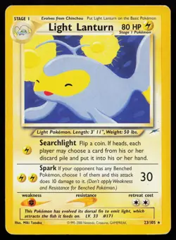 Light Lanturn 23/105 Rare Neo Destiny Pokemon Card - Image 1