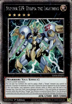 Number S39: Utopia The Lightning - Platinum Secret Rare RA04-EN251 - NM - YuGiOh - Image 1