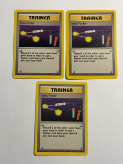 Pokemon TCG Trainer Item Finder Lot (3 Cards) Base Set 74/102 WOTC Vintage 1999 - Image 1