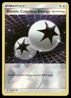 2017 Sun & Moon Set Pokemon Card 136 Double Colorless Energy Reverse Foil LP - Image 1