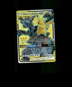 HOLO Pikachu Card Zekrom Pokemon Card READ DESCRIPTION BELOW p1 - Image 1