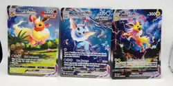 JUMBO CARD SET Vaporeon VMAX SWSH182 Jolteon VMAX SWSH184 Flareon VMAX SWSH180 - Image 1
