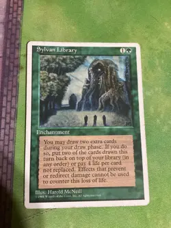 Sylvan Library #157 (MP) Fourth Edition 4ED Magic MTG - Image 1