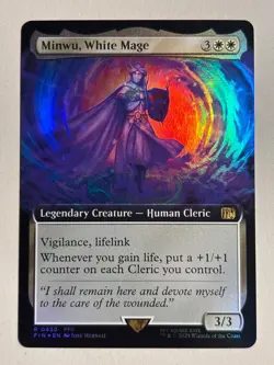 Minwu, White Mage - Extended Art FOIL - FINAL FANTASY - NM MTG - Image 1