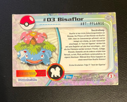 1999 Topps Pokemon Blue Logo TV Animation Edition Bisaflor #03 - Image 2