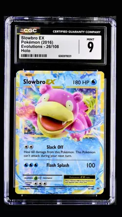 Pokemon TCG Slowbro EX 2016 XY Evolutions 26/108 Holo Rare EX CGC 9 MINT - Image 1