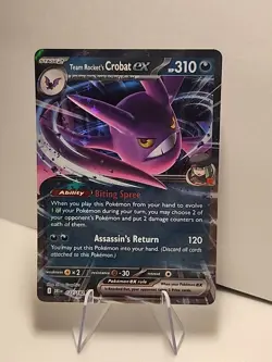 Team Rocket's Crobat ex 122/182 Sv10: Destined Rivals Holo Pokemon TCG NM - Image 1