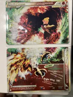 POKEMON HO-OH LEGEND HGSS 111 (Top)& 112(Bottom) HOLO SET - NM Swirl On Top - Image 1