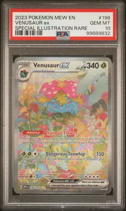 2023 POKEMON MEW EN-151 SPECIAL ILLUSTRATION RARE #198 VENUSAUR EX PSA 10 - Image 1