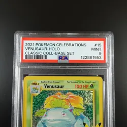 PSA 9 Venusaur 15/102 Pokemon Celebrations Classic Collection Holo Graded Card - Image 2