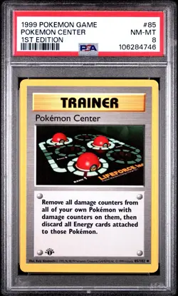Pokemon Center trainer PSA 9 1st ed Base Shadowless Pokemon card 1999 WOTC - Image 1
