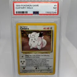 Pokemon TCG Clefairy Base Set Holo Unlimited Rare Card 5/102 PSA 7 - Image 3