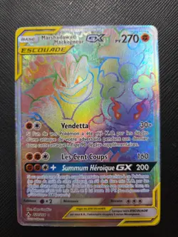 Pokemon TCG Rainbow Holo Tag Team MARSHADOW & MACHAMP GX 221/214 - Image 1
