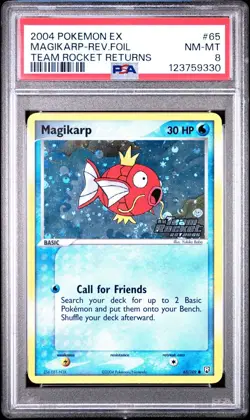 Pokemon Magikarp EX Team Rocket Returns Reverse Holo #65 PSA 8 - Image 2