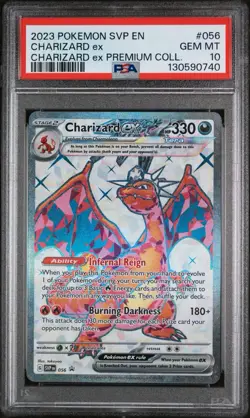 2023 Pokemon Charizard EX Premium Collection Black Star Promo 056 PSA 10 Gem Min - Image 1
