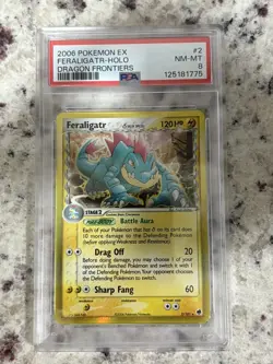 Pokemon Feraligatr EX Dragon Frontiers Holo Rare #2 PSA 8 - Image 1
