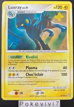 Carte Pokemon LUXRAY 8/146 HOLO Diamant et Perle D&P FR OCCASION - Image 1
