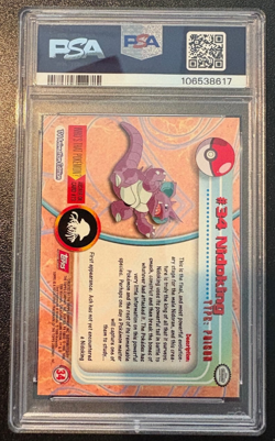 1999 Pokemon Topps TV Nidoking #34 PSA 9 - Image 2