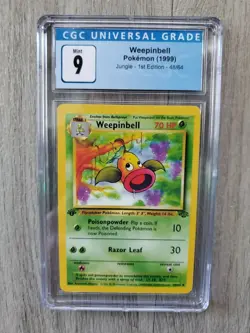 Pokemon Weepinbell 1st Edition Jungle CGC 9 Mint Graded #48 like PSA BGS - Image 1