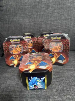 Pokemon TCG Hidden Fates Charizard GX Tin Factory Sealed - Image 1