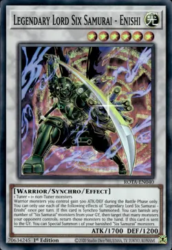 Legendary Lord Six Samurai - Enishi - Super Rare 1st Ed ROTA-EN040 - NM - YuGiOh - Image 1
