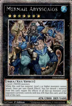 Mermail Abyssgaios - Platinum Secret Rare 1st Edition RA04-EN065 - NM - YuGiOh - Image 1