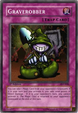 Moderately Played, English Yu Gi Oh Graverobber - PSV-008 - Super Rare - 1st Edi - Image 1