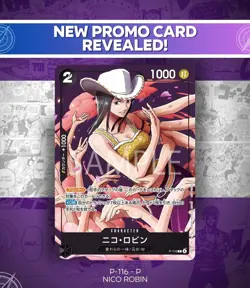 PREORDER Nico Robin P-116 Japanese One Piece Promo Card - Image 1