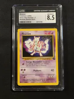 CGC 8.5 NM-MINT+ Mewtwo # 3 WB Movie WOTC Black Star PROMO Pokemon Card - Image 1