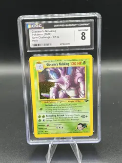 CGC 8 Giovanni's Nidoking 2000 Gym Challenge 7/132 Holo Pokemon Card - Image 1