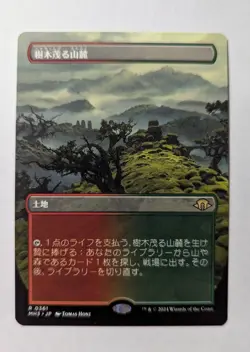 1x Wooded Foothills BORDERLESS JAPANESE NM MH3 - Magic MTG EDH Modern x1 - Image 1