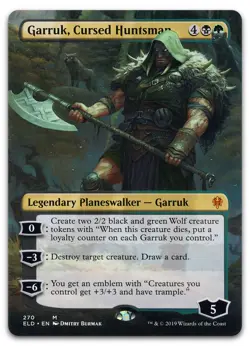 Garruk, Cursed Huntsman (Borderless) #270 (NM) Throne of Eldraine ELD Magic MTG - Image 1