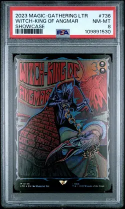 2023 MAGIC THE GATHERING MIDDLE-EARTH 736 WITCH-KING OF ANGMAR SHOWCASE PSA 8 - Image 1