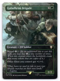 Galadhrim Brigade NM Borderless Commander: The Lord of the Rings 0502 MTG Foil - Image 1