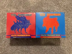 Pokemon Sword and Shield Base Set ETB Pair (Zacian & Zamazenta) - Factory Sealed - Image 1
