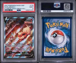 2021 POKEMON SWSH VMAX PREMIUM COLLECTION PROMO #179 FULL ART/FLAREON V PSA 9 - Image 3