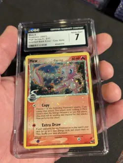 2007 Pokemon MEW POP Series 5 Inverted Back Error w/ Holo Bleed And Swirl CGC 7 - Image 2