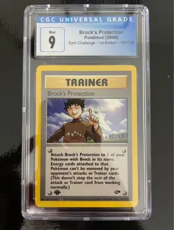 Pokemon Gym Challenge 1st edition - Brock’s Protection (101/132) - CGC 9 - Image 1