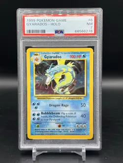 1999 Pokemon Base Set Unlimited Gyarados Holo Rare PSA 7 NM 6/102 English WOTC - Image 1