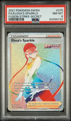 2021 POKEMON SWORD & SHIELD FUSION STRIKE SECRET FULL ART/ELESA'S SPARKLE PSA 8 - Image 1