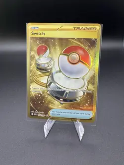 Switch Gold Secret Rare 206/165 Pokemon 151 SV3.5 Trainer Holo NM - Image 1