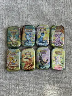 UNSEALED Prismatic Evolutions Mini Tins (No Packs!) Complete Set w/ALL Coins! - Image 3