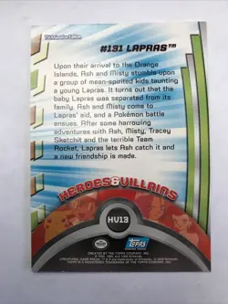 Pokemon Topps LAPRAS #131 HV13 TV Animation Edition Blue Label NM - Image 2