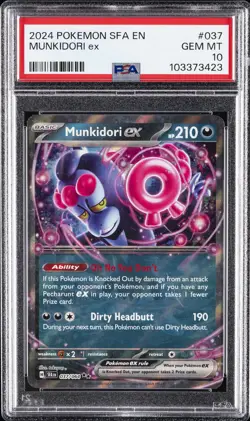 2024 POKEMON SFA EN-SHROUDED FABLE #037 MUNKIDORI EX PSA 10 - Image 1