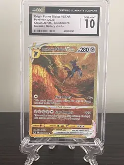 2023 Pokemon Origin Forme Dialga VSTAR GG68/GG70 Holo Crown Zenith CGC 10 - Image 1