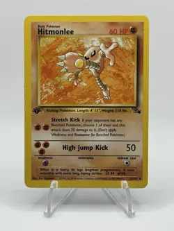 Pokemon Hitmonlee Fossil 22/62 1st Edition Non Holo Rare Vintage NM - Image 1