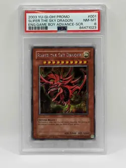 2003 Yu-Gi-Oh! Slifer The Sky Dragon Secret Rare Holo GBI-001 Promo PSA 8 NM-MT - Image 1