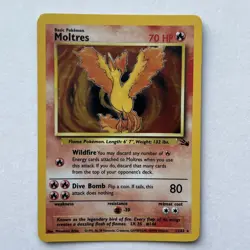 Moltres Holo Rare Fossil Base Set 1999 Pokemon Card 12/62 - Image 1